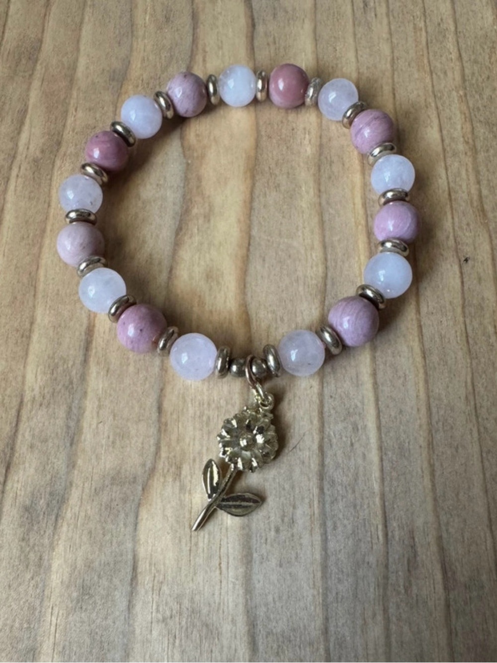 Evolve Mala Everlasting Love Rhodonite & Rose Quartz Stretch Bracelet